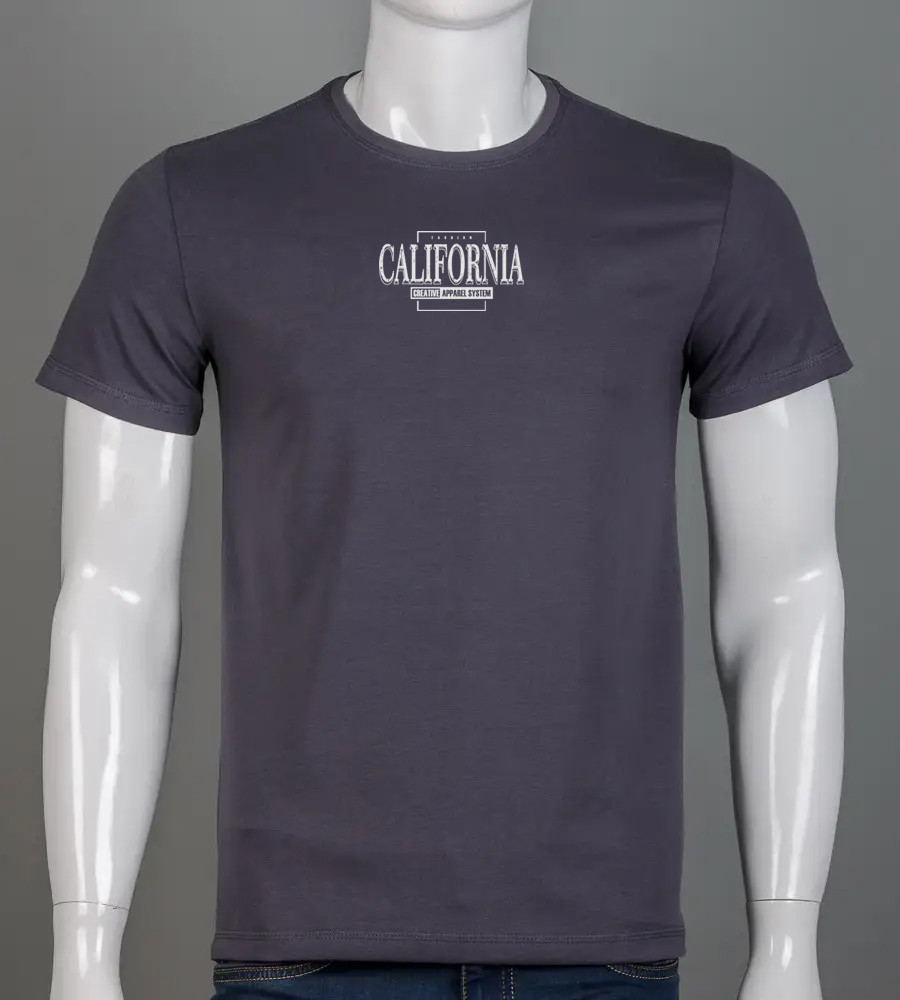 Футболка чоловіча California 2406м (Уп.4шт M-XXL), Графіт