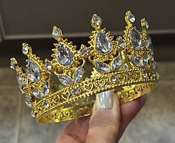 Корона металева для декору БЕНТО - ЗОЛОТО-СРІБЛО