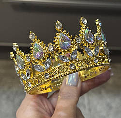 Корона металева для декору БЕНТО - ЗОЛОТО-ХАМЕЛЕОН