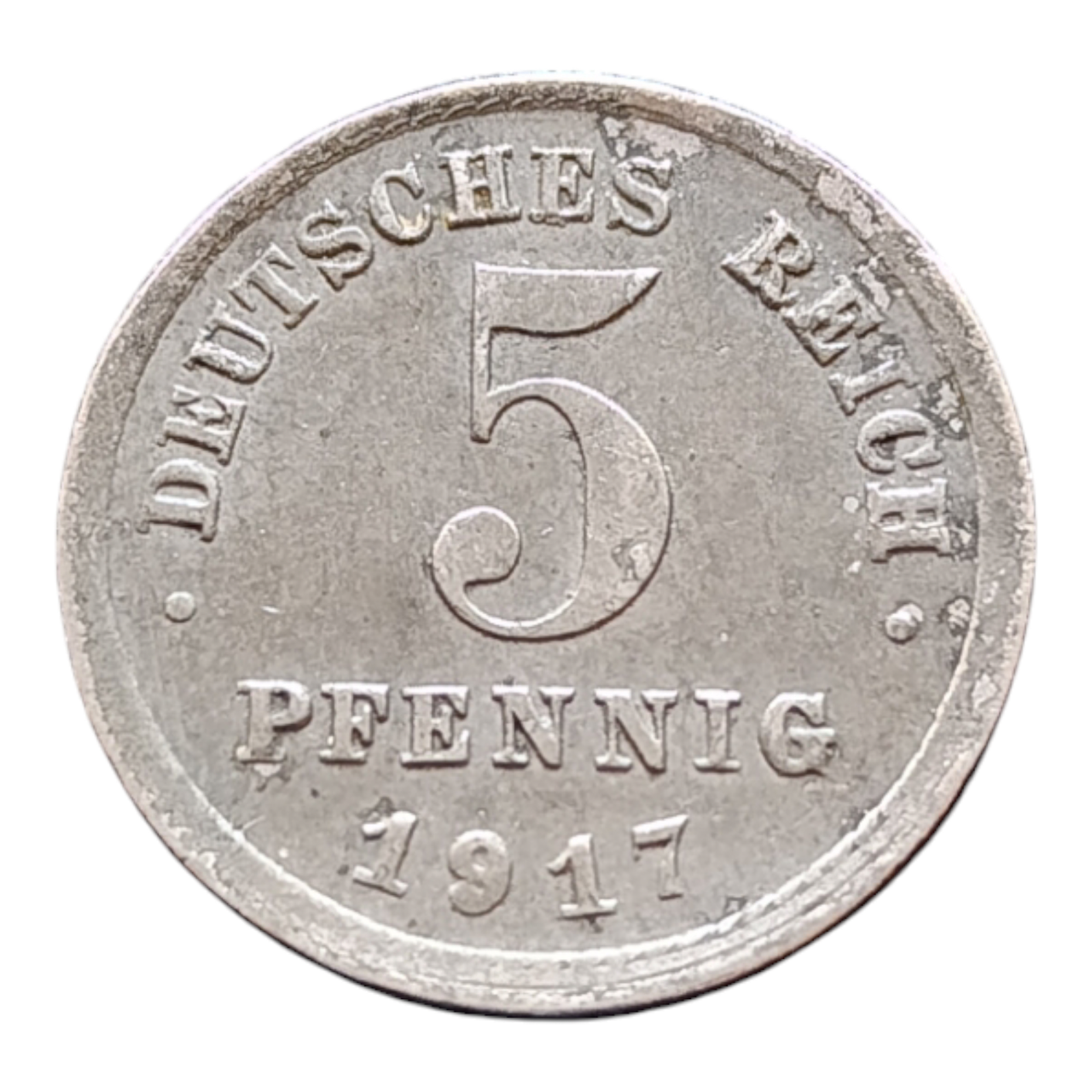 Німеччина 5 пфенігів, 1917 Мітка монетного двору "J" - Гамбург