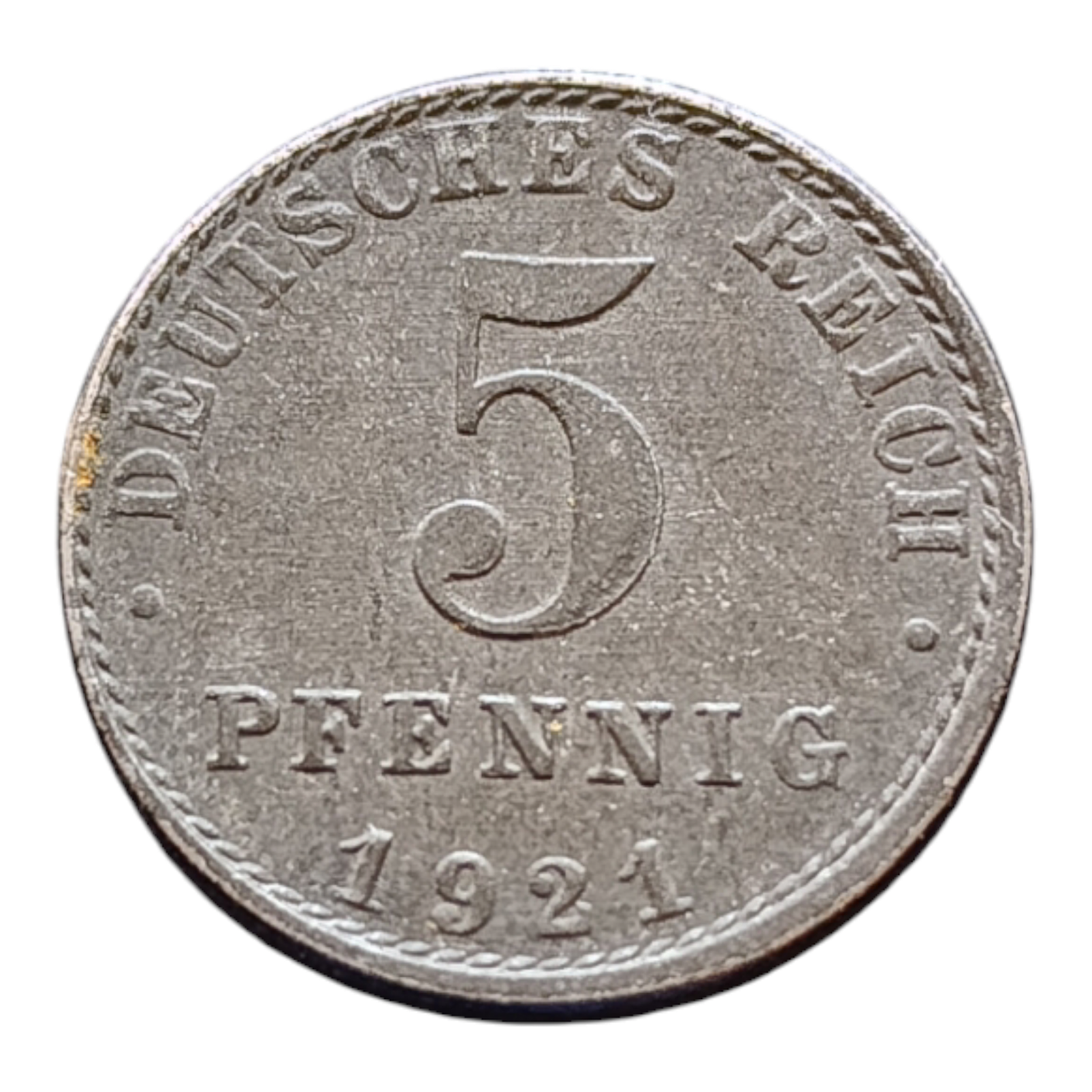 Німеччина 5 пфенігів, 1921 Мітка монетного двору "А" - Берлін