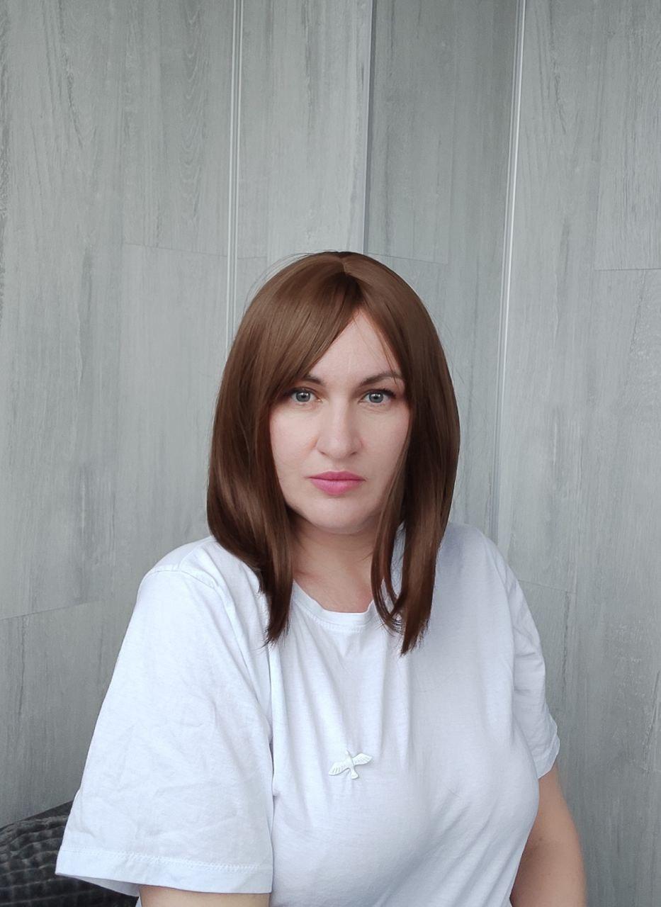 Перука каре коричнева термо з чубчиком темно-руса (LCI1052-2), фото 1