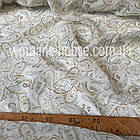 Тканина Тенцель натуральна 75 г/м2 принт 150 см Огірки бежеві з земними на білому, фото 2