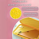 Чохол для ноутбука або планшета 14 дюймів, силіконовий, водонепроникний, протиударний на блискавці, жовтий, фото 4