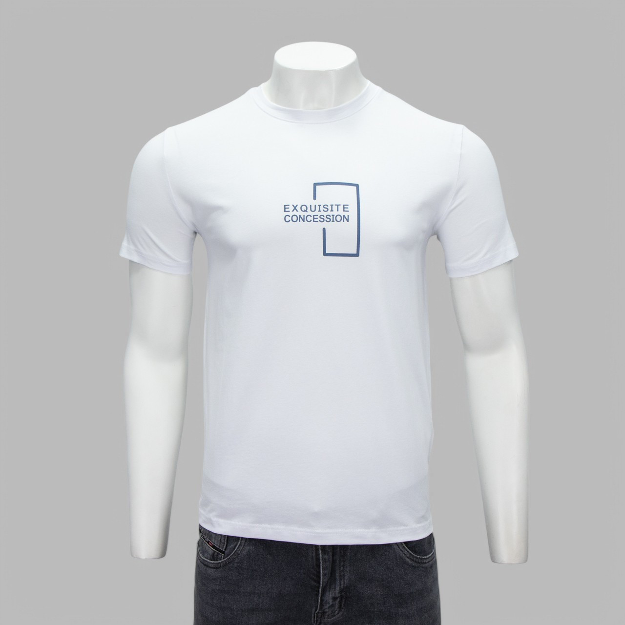 Футболка чоловіча NOVEL G-3220 WHITE 95% бавовна 5% еластан XXL(Р), фото 1