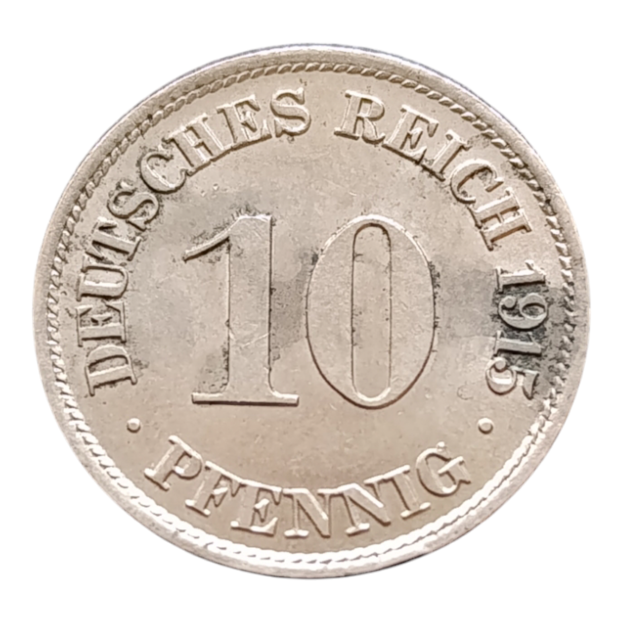 Німеччина 10 пфенігів, 1915 Мітка монетного двору "J" - Гамбург