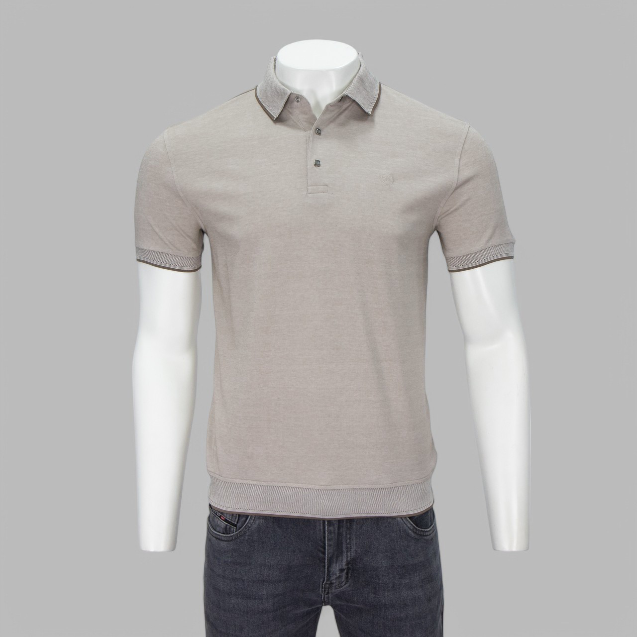 Футболка чоловіча NOVEL G-5206 BEIGE 50% бавовна 50% поліестер XL(Р)