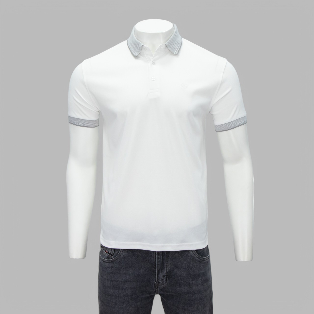 Футболка чоловіча NOVEL G-5212 WHITE 50% бавовна 50% поліестер L(Р)