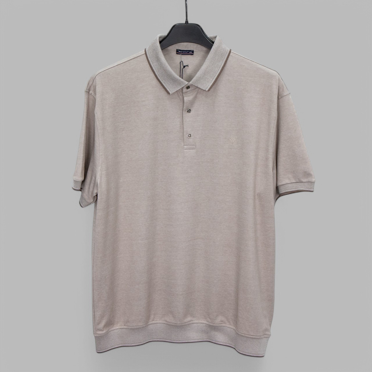 Футболка чоловіча NOVEL G-5143 BEIGE 50% бавовна 50% поліестер 5XL(Р)