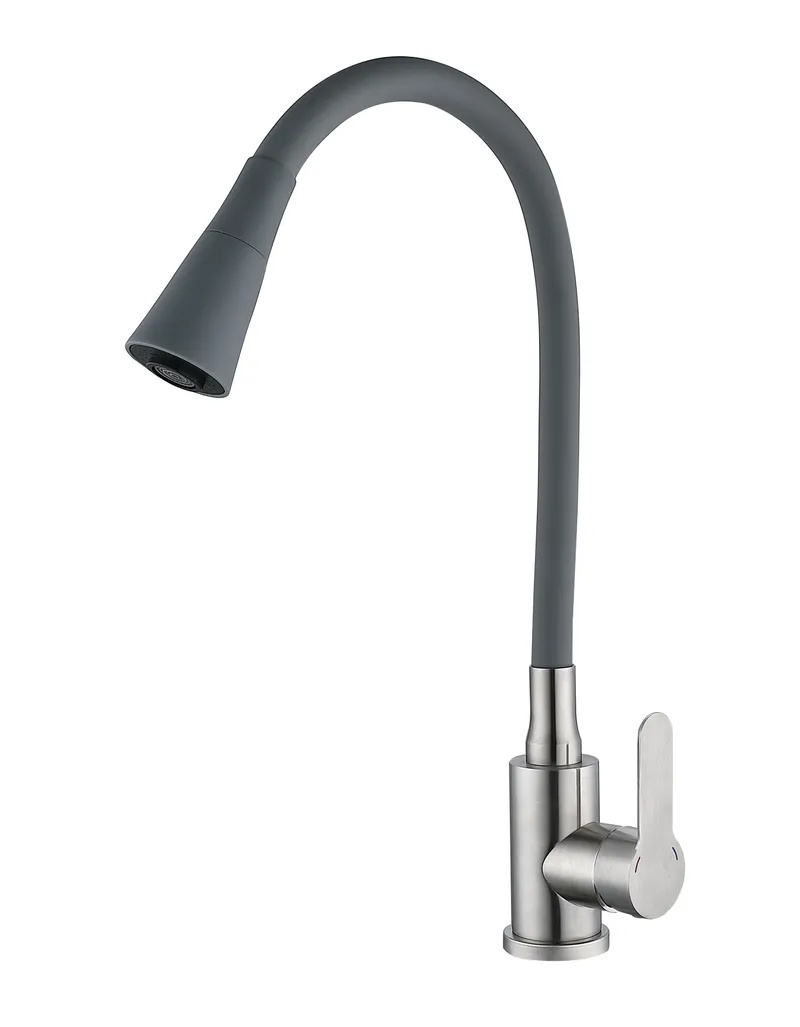 Змішувач для кухні Mixxus DAX-011 REFL.Gray із силіконовим виливом (MI6560)