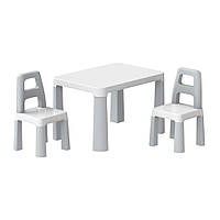 Дитячий стіл із двома стільцями ТехноК 0150TXK світло-сірий