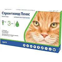 Zoetis Stronghold Plus (Стронгхолд плюс) краплі на холку від бліх, кліщій та гельминтів для кішок 2,5-5 кг, 1 шт.