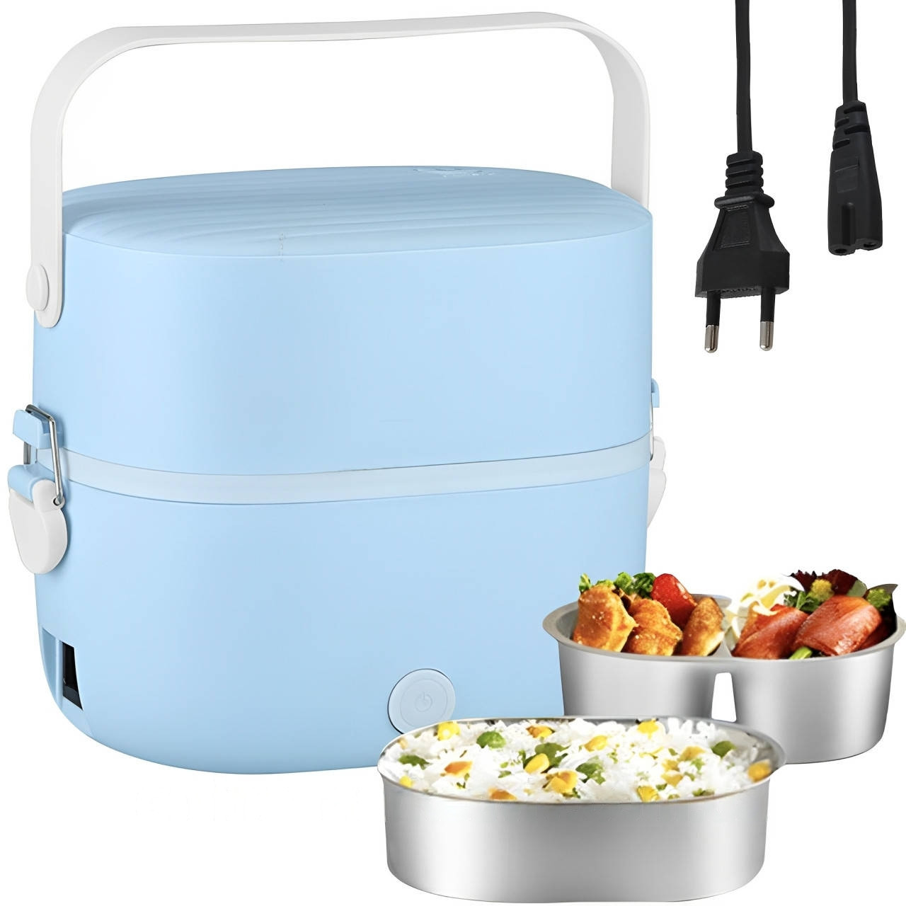 Ланчбокс із підігрівом об'ємом 1 л на два контейнери з кришками ZKFH-001 220V, фото 1