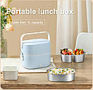 Ланчбокс із підігрівом об'ємом 1 л на два контейнери з кришками ZKFH-001 220V, фото 8