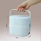 Ланчбокс із підігрівом об'ємом 1 л на два контейнери з кришками ZKFH-001 220V, фото 10