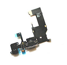 Шлейф iPhone 5 з роз'ємом зарядки, аудіо роз'ємом та мікрофоном black