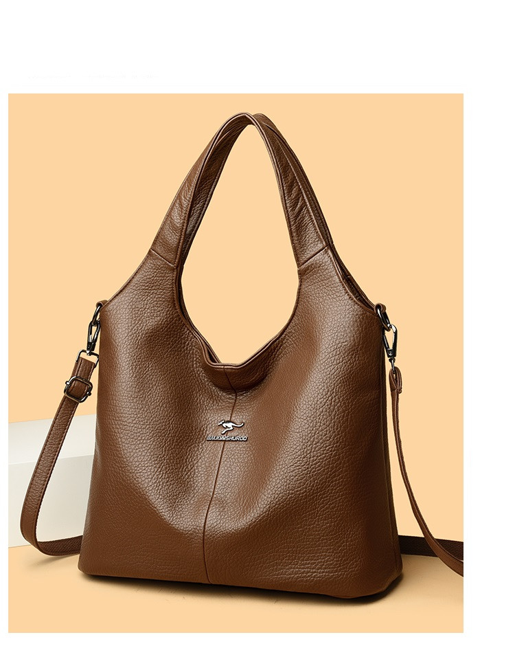 Сумка великої ємності шкіряна коричнева, фото 1