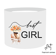 Наліпка на капелюшну коробку 20х17см - Best girl