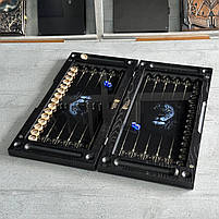 Нарди скляні у поєднанні з деревом LION 50×24×6см подарункові, фото 6