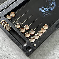 Нарди скляні у поєднанні з деревом LION 50×24×6см подарункові, фото 7