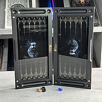 Нарди скляні у поєднанні з деревом LION 50×24×6см подарункові, фото 3