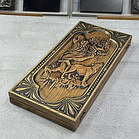 Нарди дерев'яні подарункові Вовк 46×23см, фото 6