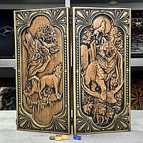 Нарди дерев'яні подарункові Вовк 46×23см, фото 2