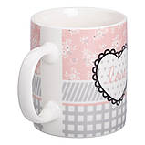 Чашка порцелянова 400 (мл) чашка для кави та чаю з написом та серцем Lugi RX-N240143GRE, фото 2