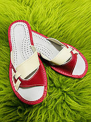 Домашні шкіряні жіночі капці, капці домашні розміри 36 37 38 39