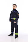 Костюм дитячий "Рятувальник МНС" кітель та штани синій (8-10 років, зріст 128-134 см) / Карнавальний дитячий набір, фото 3