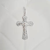 Срібний хрестик класичний з розп'яттям для ланцюжка