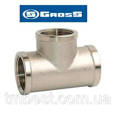 Трійник 1" ВВВ нікельований Gross SF