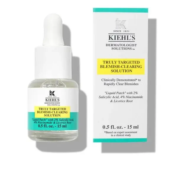 Невидимі рідкі патчі від прищів Kiehl's Truly Targeted Acne-Clearing Solution 15 ml