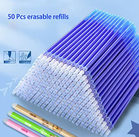 Стержні сині пиши стирай 50шт сині заряди ампули для ручки