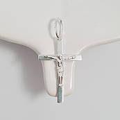 Хрестик зі срібла гладенький з розп'яттям класичний для ланцюжка