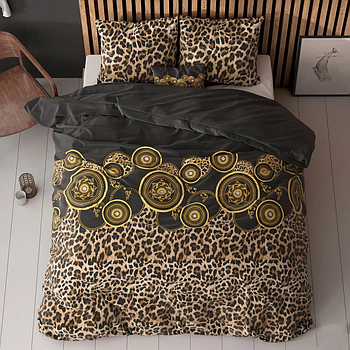 Простирадло 150х220 (Ранфорс) | Полуторне простирадло від виробника "Королева Ночі" | Леопардовий візерунок