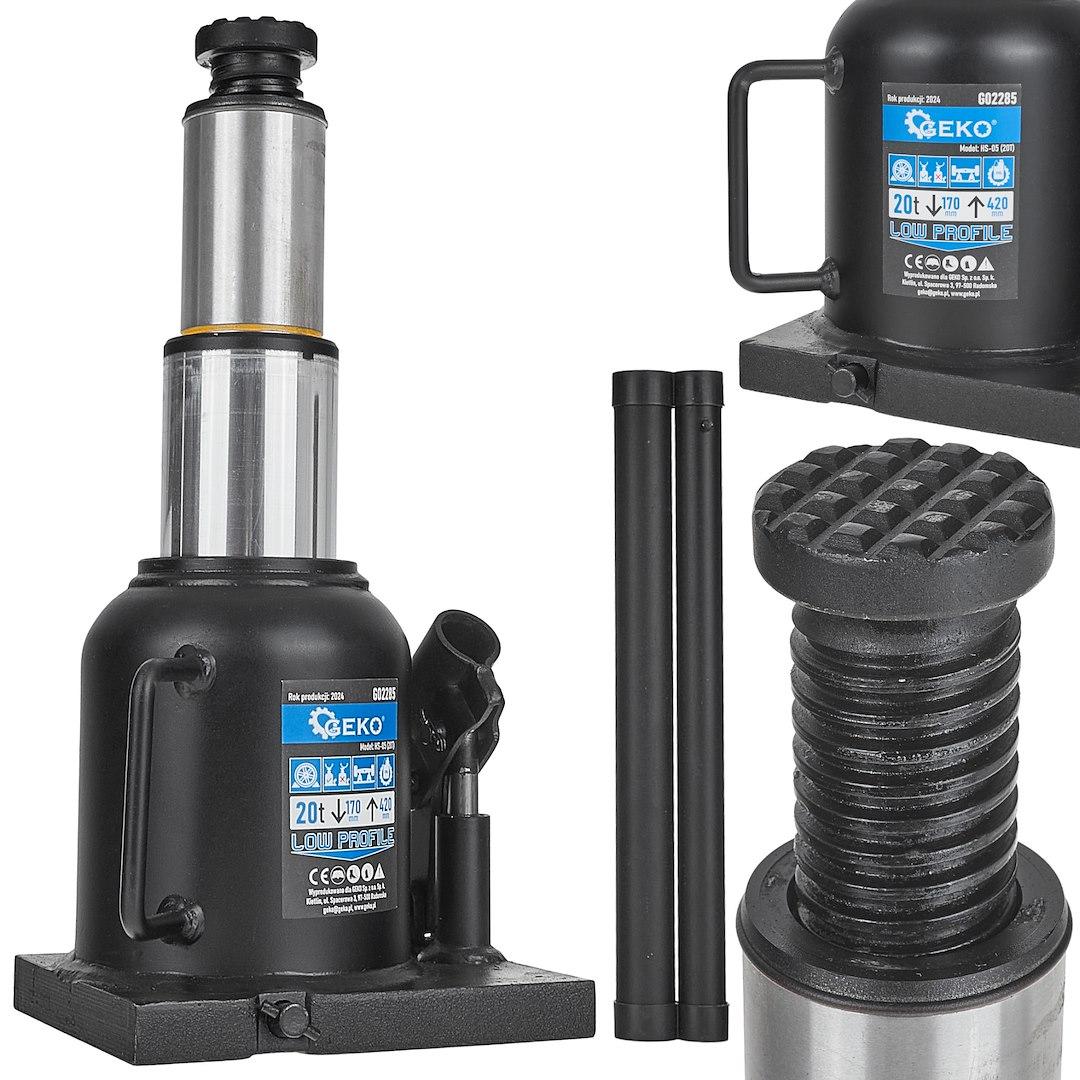 Двоступінчастий гідравлічний підйомник - низький 20Т, фото 1