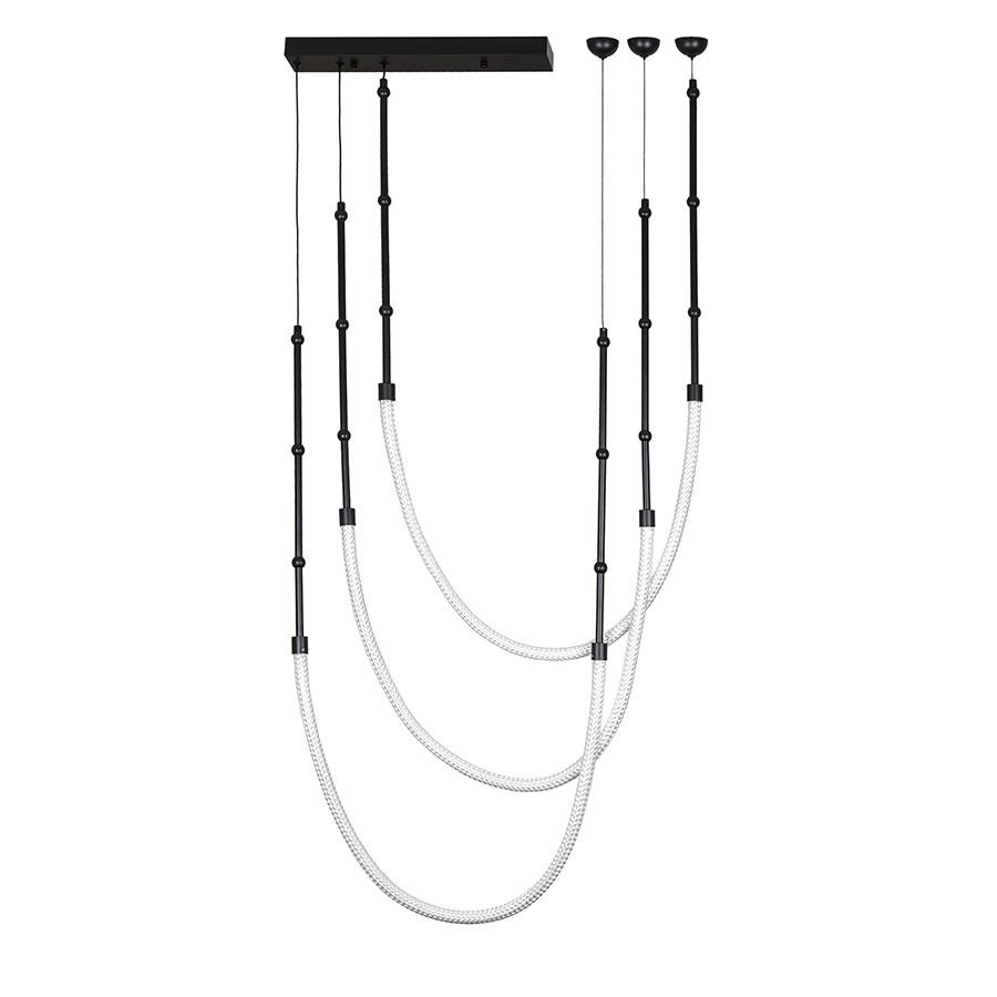 Люстра с подвесками канатами Levistella 27W до 8 м² колір Чорний LVS5054, фото 1