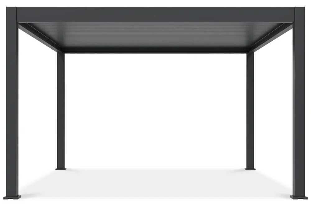 Автоматична біокліматична пергола 4x4 з LED-підсвіткою Gutroof Deluxe Pro, алюміній, жалюзі, антрацит