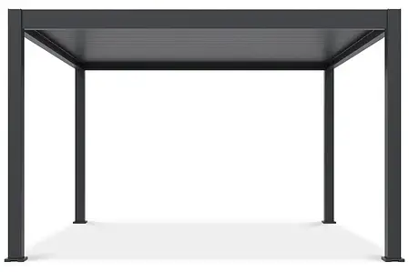 Автоматична біокліматична пергола 4x4 з LED-підсвіткою Gutroof Deluxe Pro, алюміній, жалюзі, антрацит, фото 1