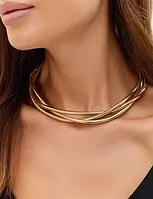 Кольє чокер потрійне багатошарове Fashion Jewerly масивне біжутерія