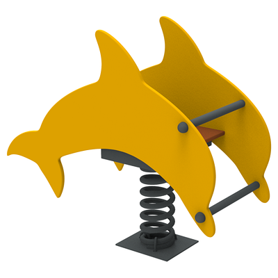 Гойдалка на пружині "Дельфін" дитяча вулична з дерева (1,09х0,31х0,78), ТМ Kidigo