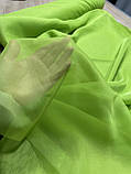 Тюль шифон яскравий салатовий висота 2,95, фото 5
