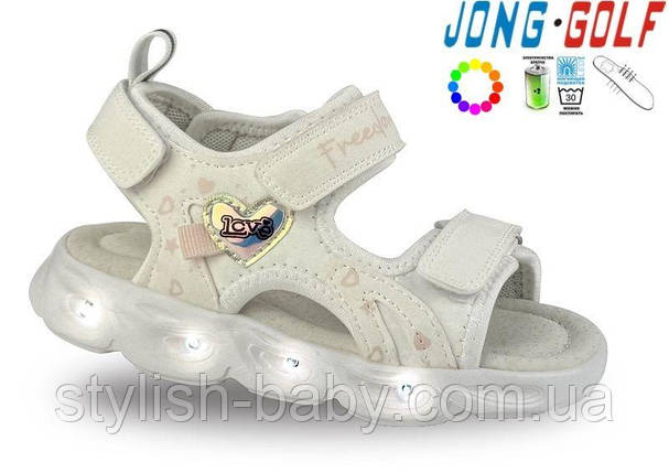 Дитяче літнє взуття гуртом. Дитячі босоніжки 2025 бренда Jong Golf для дівчаток (рр. з 27 по 32), фото 1