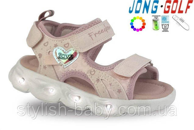 Дитяче літнє взуття гуртом. Дитячі босоніжки 2025 бренда Jong Golf для дівчаток (рр. з 22 по 27), фото 1