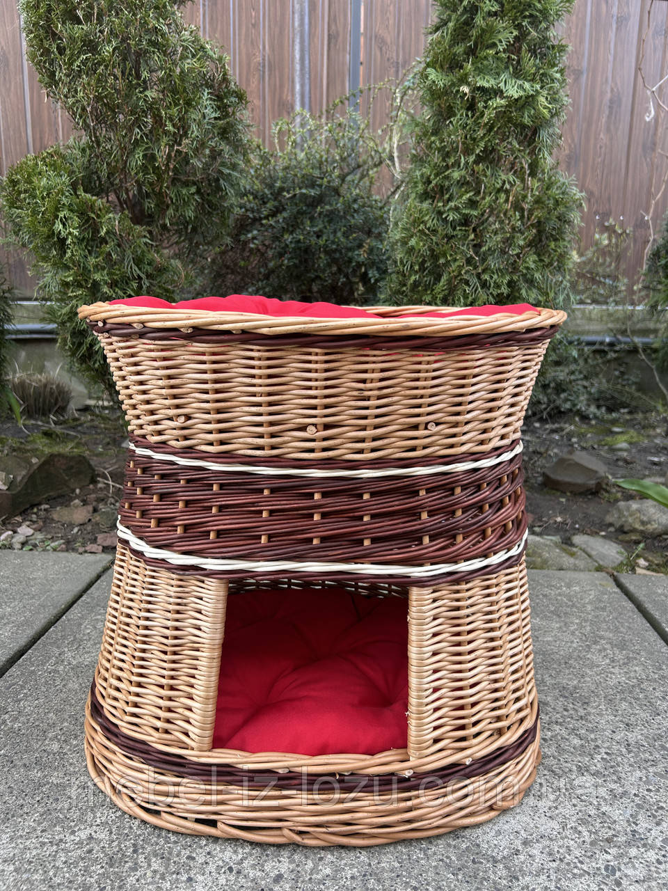 Лежак овальний з подушками колір Червоний, фото 1