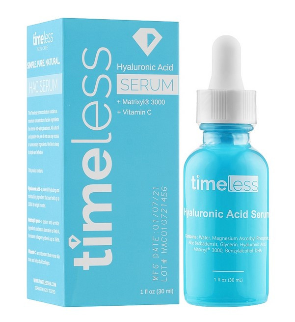 TIMELESS SKIN CARE Hyaluronic Acid + Vitamin C Serum сироватка для обличчя з матріксилом, вітаміном С і гіалуроновою кислотою