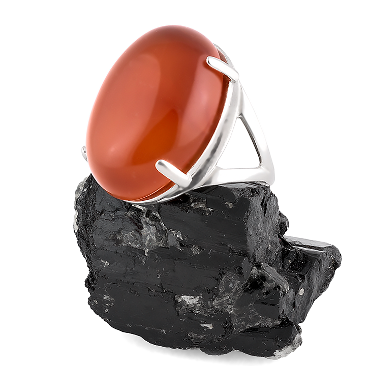 Сердолик, 25*18 мм, срібло 925, кільце, 209КС