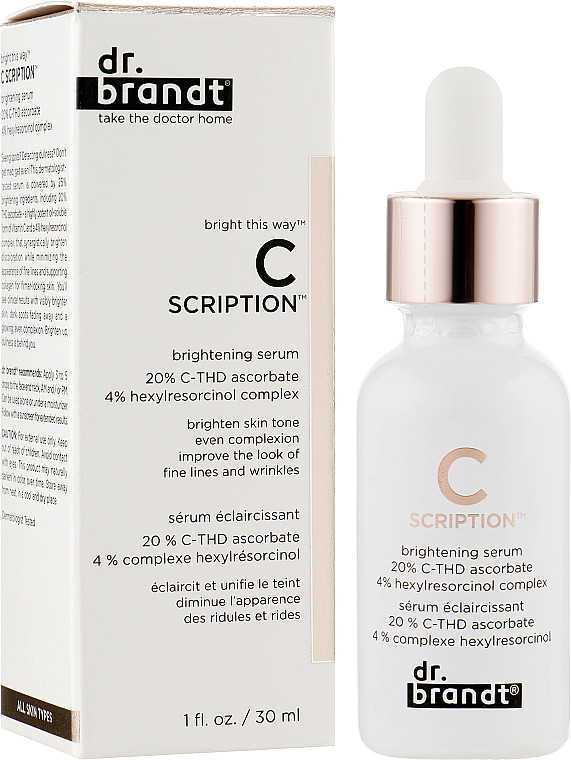 Освітлююча сироватка для обличчя DR. BRANDT SKINCARE C Scription™ Vitamin C Brightening Serum з вітаміном С, 30 мл