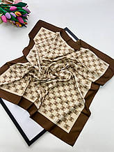 Шовкова хустка Селина 90*90 см коричнева